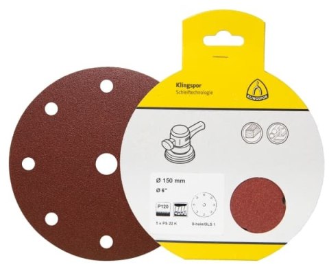 KRĄŻEK RZEP 150mm gr. 180 PS 22 K GLS51 (OP 5 SZTUK) KLINGSPOR KRĄŻEK RZEP 150mm gr. 180 PS 22 K GLS51 (OP 5 SZTUK) KLINGSPOR
