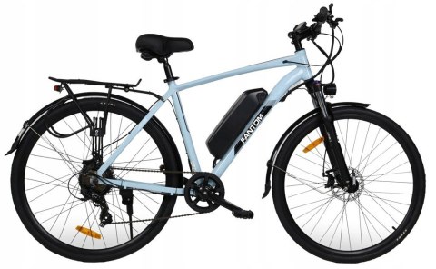 ROWER ELEKTRYCZNY Niebieski 28 TREKKINGOWY ZE WSPOMAGANIEM 60-70km Shimano Velotrade