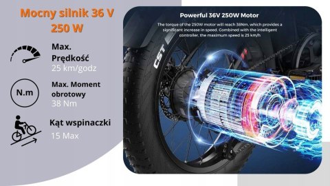 ROWER ELEKTRYCZNY Niebieski 28 TREKKINGOWY ZE WSPOMAGANIEM 60-70km Shimano Velotrade