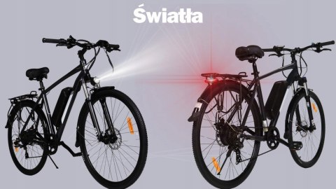 ROWER ELEKTRYCZNY Niebieski 28 TREKKINGOWY ZE WSPOMAGANIEM 60-70km Shimano Velotrade