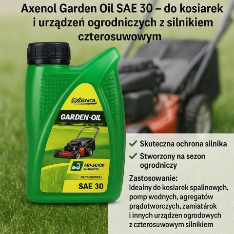 OLEJ SILNIKOWY DO KOSIARKI SPALINOWEJ 4-S 600ML AXENOL SAE30 SIGMA OLEJ SILNIKOWY DO KOSIARKI SPALINOWEJ 4-S 600ML AXENOL SAE30 SIGMA