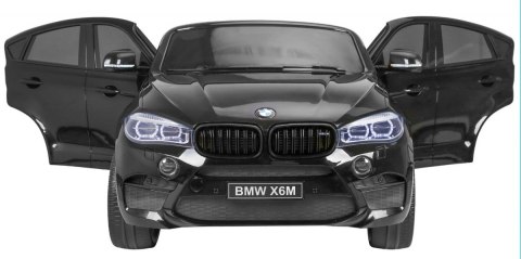 BMW X6M XXL dla 2 dzieci Czarny + Pilot + Ekoskóra + Pasy + Wolny Start + MP3 USB + LED BMW X6M XXL dla 2 dzieci Czarny + Pilot + Ekoskóra + Pasy + Wolny Start + MP3 USB + LED