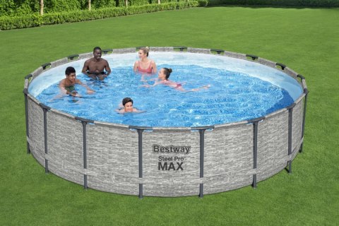 Basen stelażowy Steel Pro MAX 549x122 Imitacja Kamienia 18FT BESTWAY 5w1 + Akcesoria Basen stelażowy Steel Pro MAX 549x122 Imitacja Kamienia 18FT BESTWAY 5w1 + Akcesoria