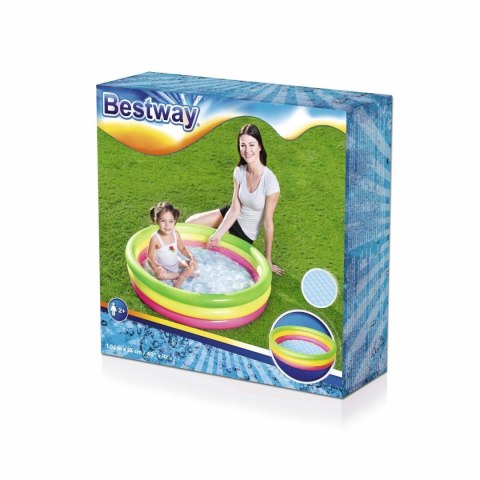 Dmuchany Basen dla dzieci Brodzik Tęcza 102x25cm BESTWAY + Łatka naprawcza Dmuchany Basen dla dzieci Brodzik Tęcza 102x25cm BESTWAY + Łatka naprawcza
