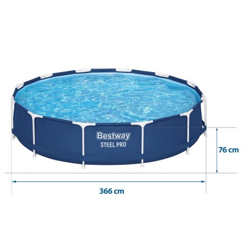 Basen ogrodowy stelażowy 366 x 76 cm Bestway 56706 Basen ogrodowy stelażowy 366 x 76 cm Bestway 56706