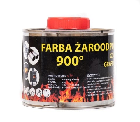 Farba 5L Kominkowa Lakier Żaroodporna do Kominków Grafitowa Trwała 900c