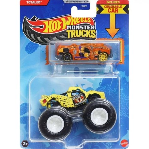 Hot Wheels Monster Trucks Pojazd 1:64 + auto JCG32 Hot Wheels Monster Trucks Pojazd 1:64 + auto JCG32