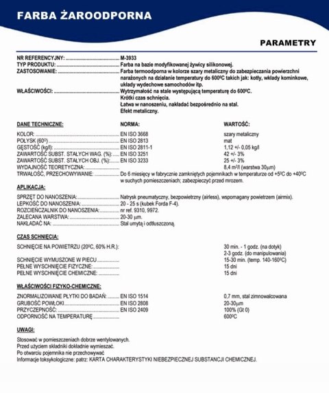 Farba żaroodporna 1L - czarna Farba żaroodporna 1L - czarna